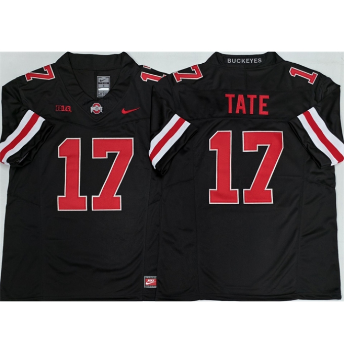 Men's Ohio State Buckeyes #17 Carnell Tate Black 2025 F.U.S.E. Limited Stitched Jersey