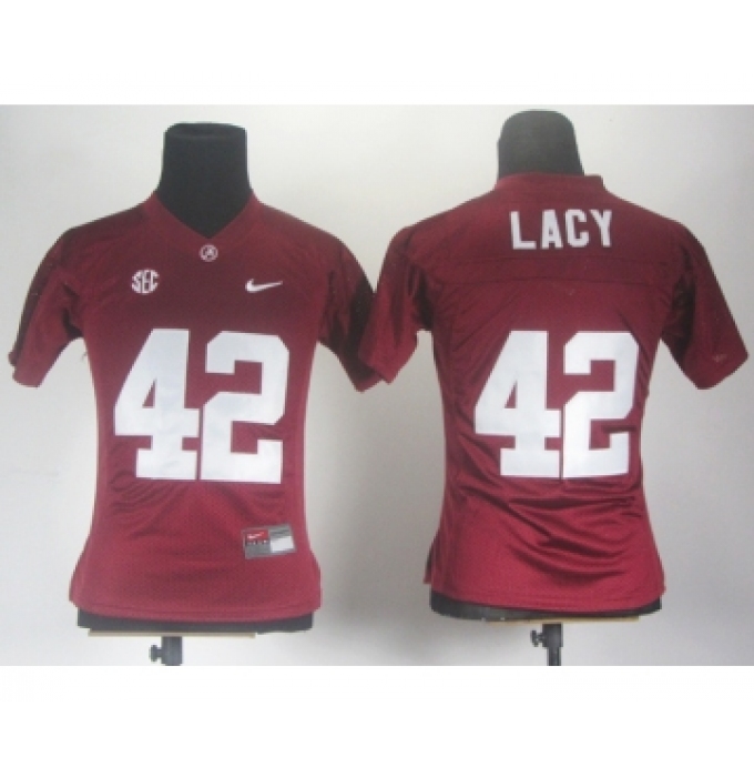 Women Alabama Crimson Tide 42 Eddie Lacy Red 2012 SEC Patch Jerseys