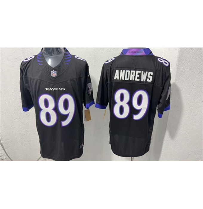 Men's Baltimore Ravens #89 Mark Andrews Black 2026 F.U.S.E. Vapor Limited Football Stitched Jersey