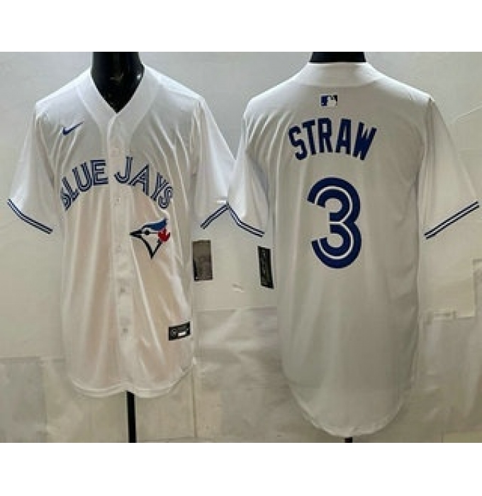 Men's Toronto Blue Jays #3 Myles Straw White Limited Jersey