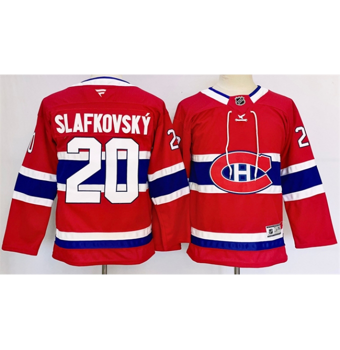 Youth Montreal Canadiens #20 Juraj Slafkovsky Red 2024-25 Stitched Jersey