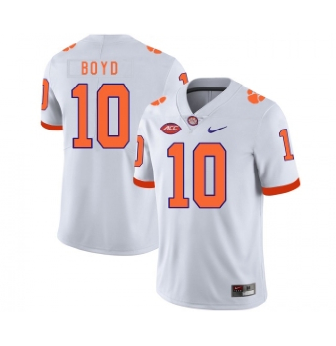 Clemson Tigers 10 Tajh Boyd White Nike College Football Jersey