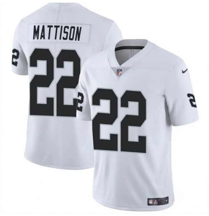 Men's Las Vegas Raiders #22 Alexander Mattison White 2024 Vapor Football Stitched Jersey