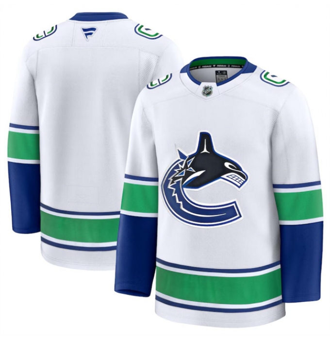 Men's Vancouver Canucks Blank White 2024-25 Away Stitched Hockey Jersey