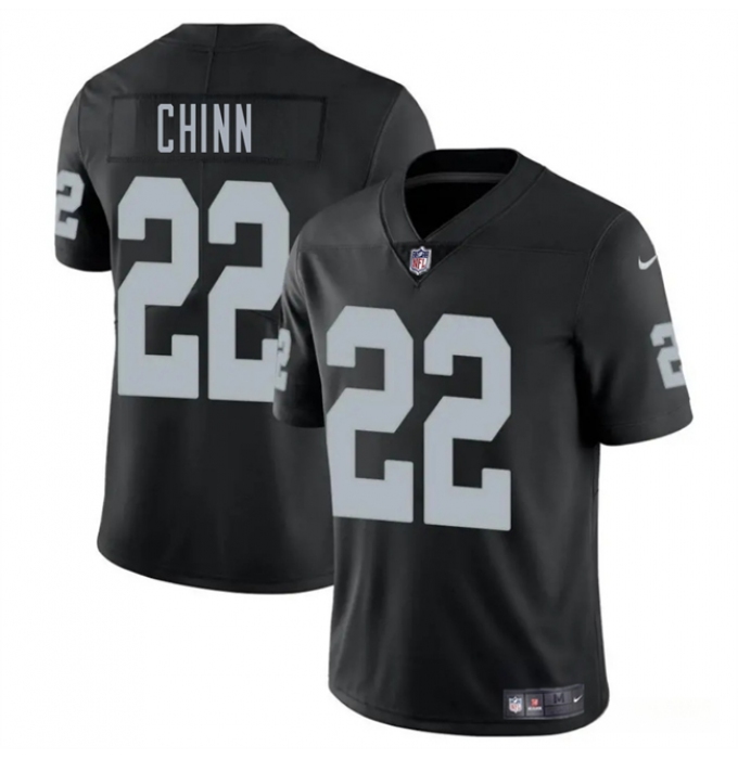 Men's Las Vegas Raiders #22 Jeremy Chinn Black 2025 Vapor Football Stitched Jersey