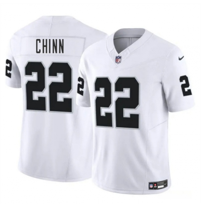 Men's Las Vegas Raiders #22 Jeremy Chinn White 2025 F.U.S.E. Vapor Football Stitched Jersey