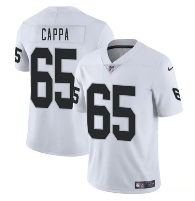 Men's Las Vegas Raiders #65 Alex Cappa White 2025 Vapor Football Stitched Jersey