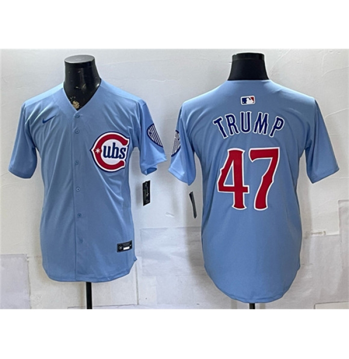 Men's Chicago Cubs #47 Trump Blue 2026 2nd Alternate Limited Stitched Baseball Jersey