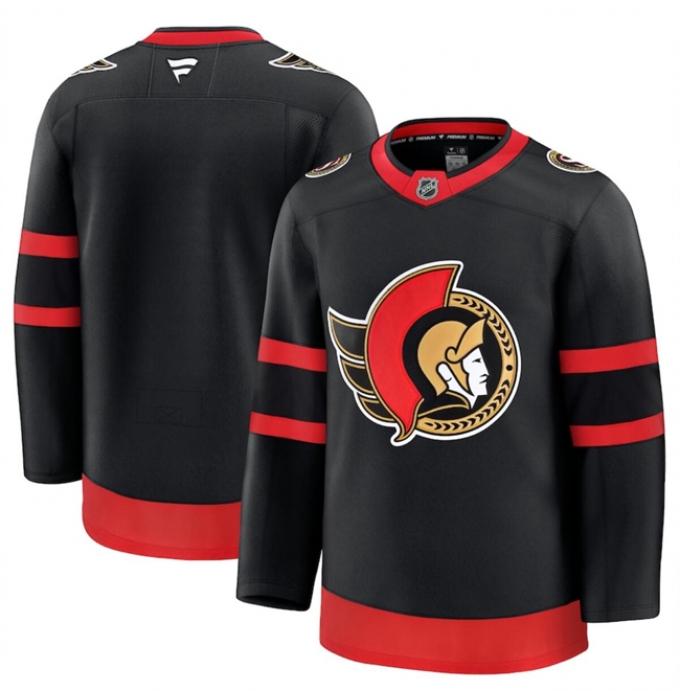 Men's Ottawa Senators Blank Black 2024-25 Home Stitched Hockey Jersey