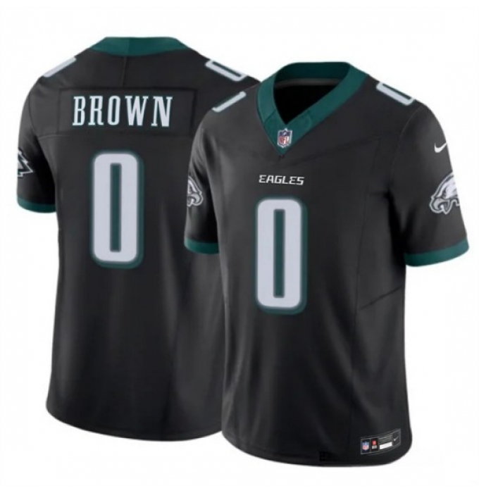 Men's Philadelphia Eagles #0 Hollywood Brown Black 2026 F.U.S.E. Vapor Untouchable Limited Stitched Football Jersey