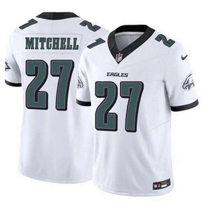 Men's Philadelphia Eagles #27 Quinyon Mitchell White F U S E Stitched NFL Jersey