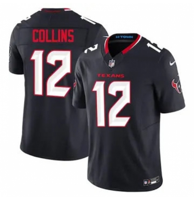 Men's Houston Texans #12 Nico Collins Navy 2024 Alternate F U S E Vapor Stitched Jersey