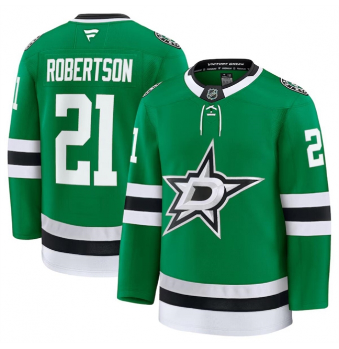 Men's Dallas Stars #21 Jason Robertson Green 2024-25 Home Stitched Hockey Jersey