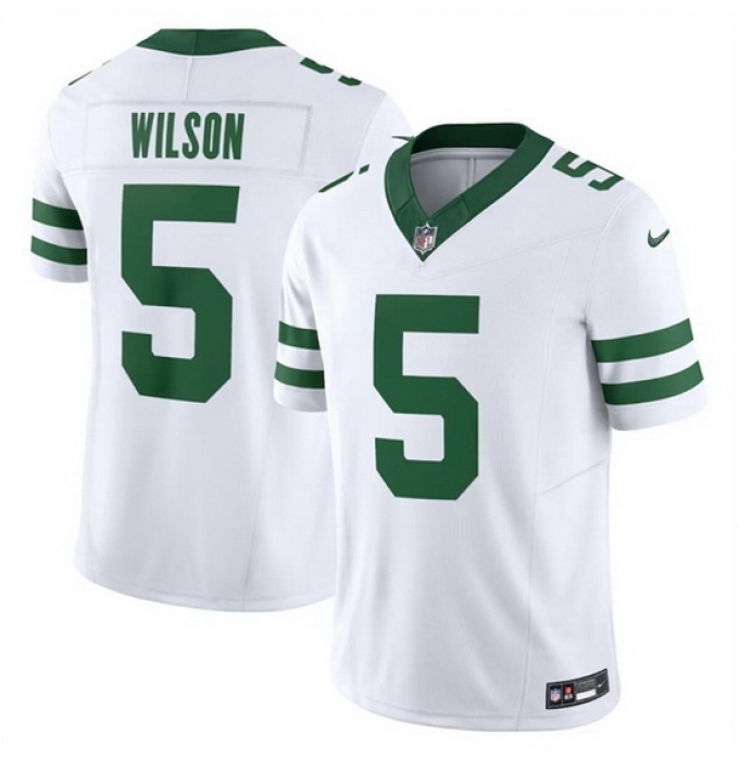 Youth New York Jets #5 Garrett Wilson White 2024 F U S E Vapor Limited Stitched Jersey