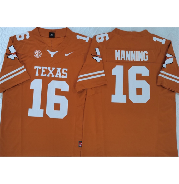 Men's Texas Longhorns #16 Peyton Manning Orange F.U.S.E Stitched Jersey