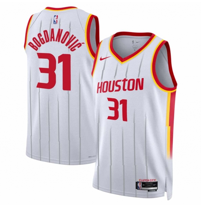 Men's Houston Rockets #31 Bogdan Bogdanovic White 2026-27 Association Swingman Stitched Jersey