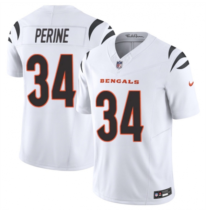 Men's Cincinnati Bengals #34 Samaje Perine White 2025 F.U.S.E. Vapor Untouchable Limited Stitched Football Jersey