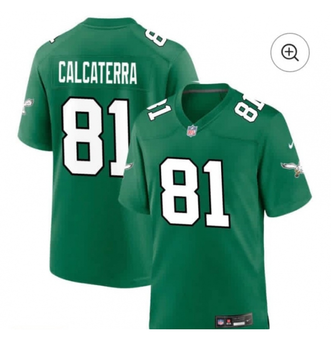 Men's Philadelphia Eagles #81 Grant Calcaterra Limited Kelly Green Vapor Jersey