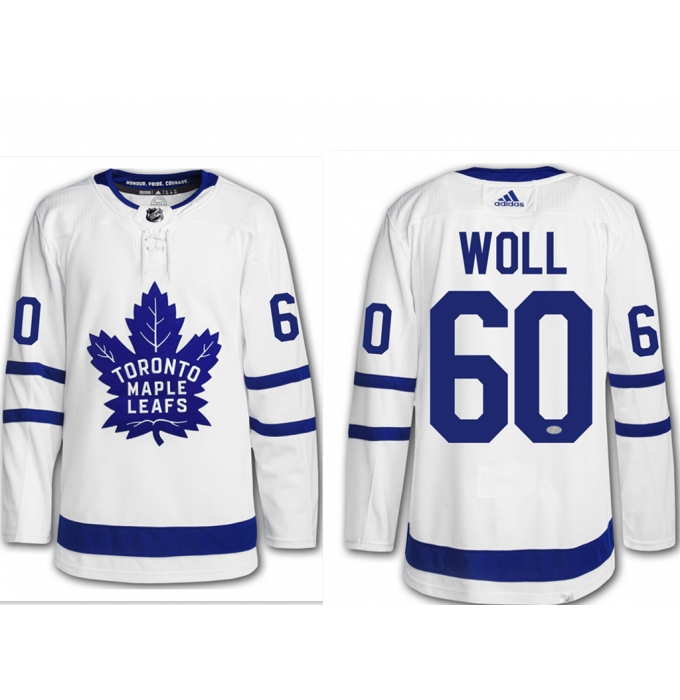 Men's Toronto Maple Leafs #60 Joseph Woll White Adidas Stitched NHL Jersey