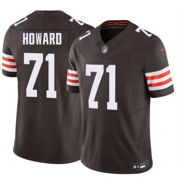 Men's Cleveland Browns #71 Tytus Howard Brown F.U.S.E. Vapor Limited Stitched Football Jersey