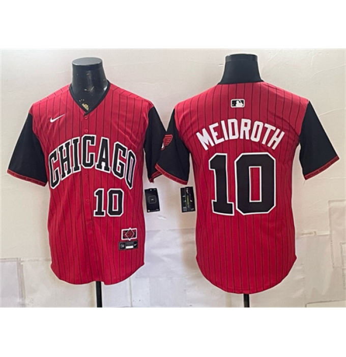 Men's Chicago White Sox #10 Chase Meidroth Red Black 2025 City Connect Limited Stitched Baseball Jersey