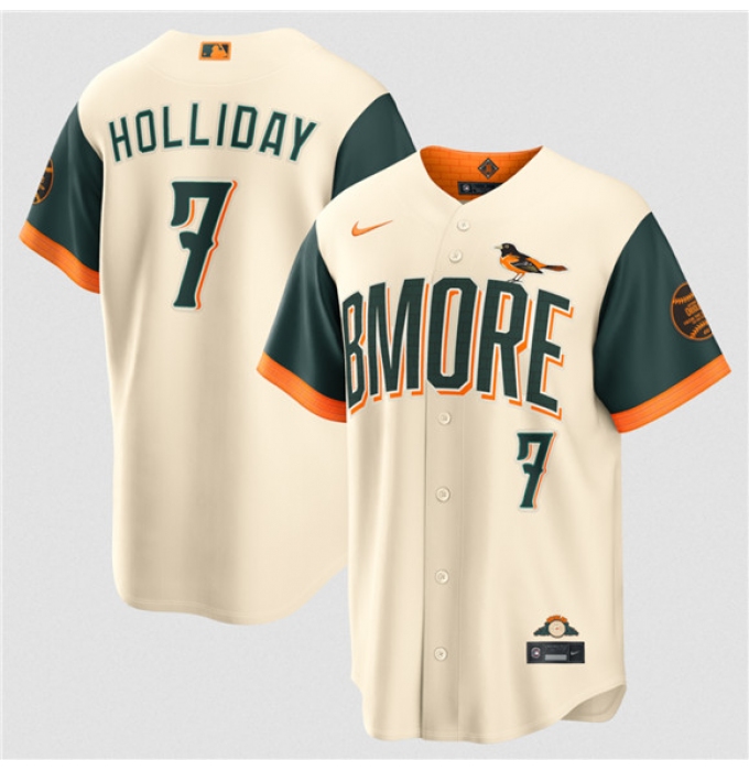 Men's Baltimore Orioles #7 Jackson Holliday Natural 2026 City Connect Stadium Stitched Baseball Jersey