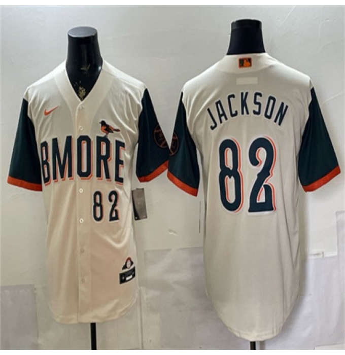 Men's Baltimore Orioles #82 Jeremiah Jackson Natural 2026 City Connect Stadium Stitched Baseball Jersey