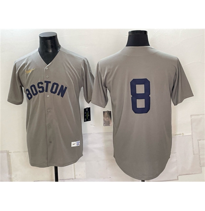 Men's Boston Red Sox #8 Carl Yastrzemski Grey Cooperstown Collection Limited Stitched Baseball Jersey