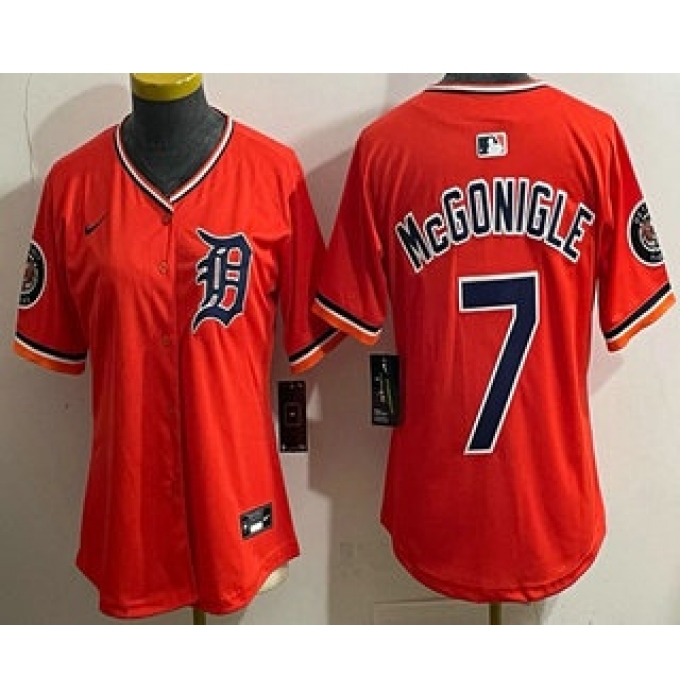 Women's Detroit Tigers #7 Kevin McGonigle Orange Limited Jersey