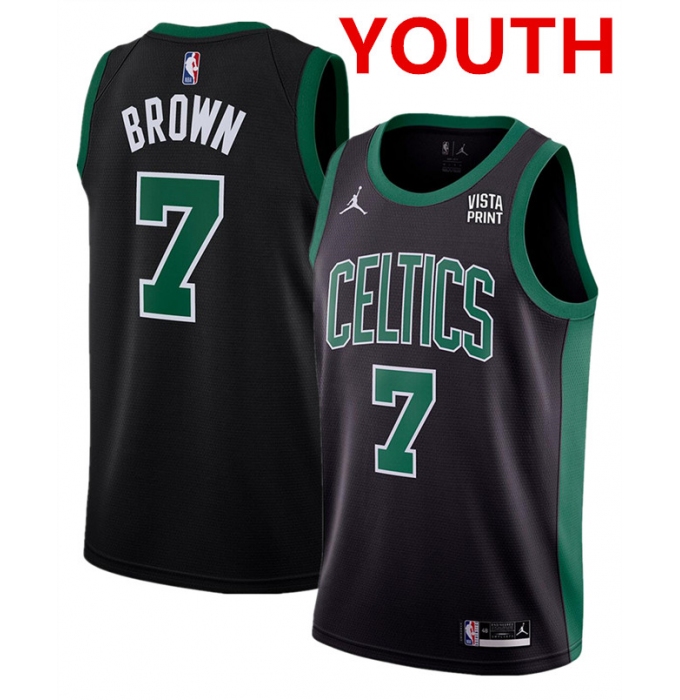 Youth Boston Celtics #7 Jaylen Brown Black Statement Edition Stitched Basketball Jersey