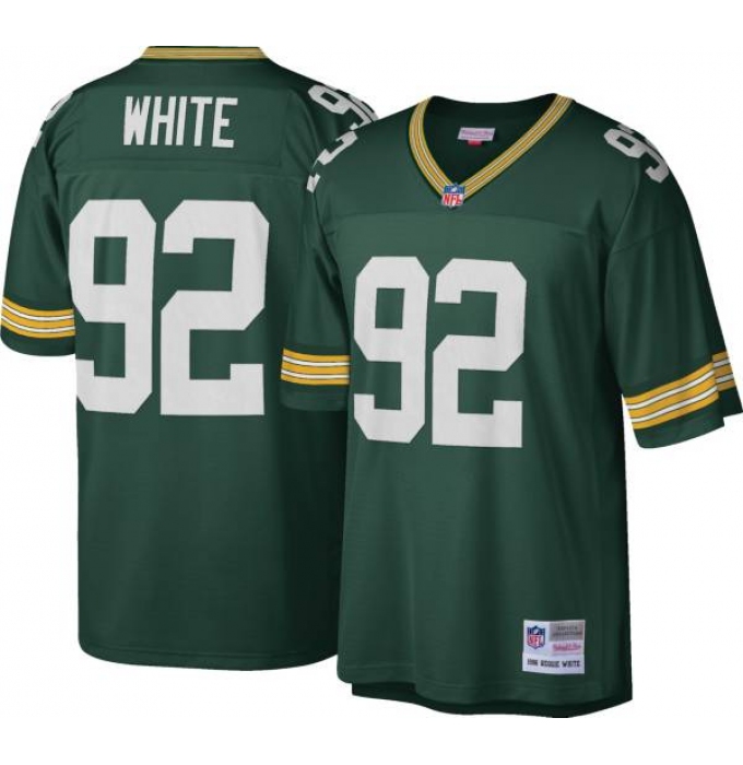 Men's Green Bay Packers #92 Reggie White Mitchell & Ness 1996 Throwback Green Jersey